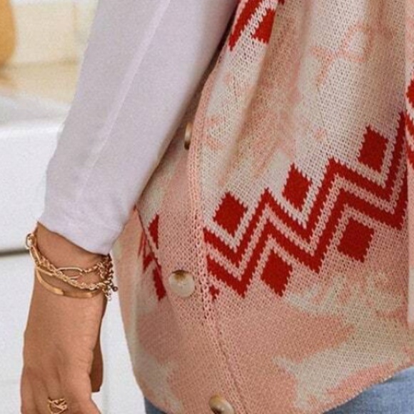 Plus  Christmas Holiday Reindeer Snowflake Print Oversized Sweater - Picture 3 of 6